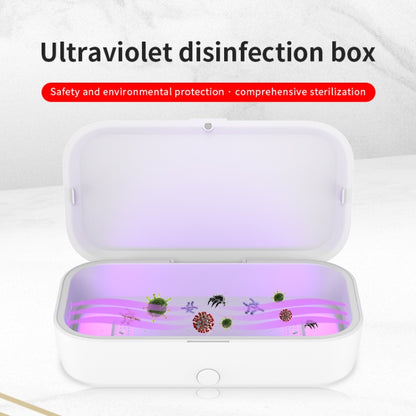 RQW-168 10W Wireless Charging Sterilization Box Smartphone Sterilizer UV Light Disinfection Cleaning Box(White) by bashfashion