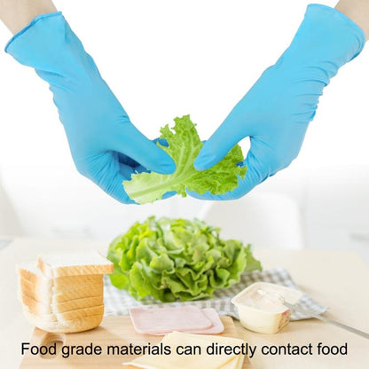 100pcs Blue Disposable Butyronitrile Gloves Housework Supplies, Size: L, Suitable for Palm Width: 9cm-10cm, New / Old Packing Box Random Delivery by bashfashion