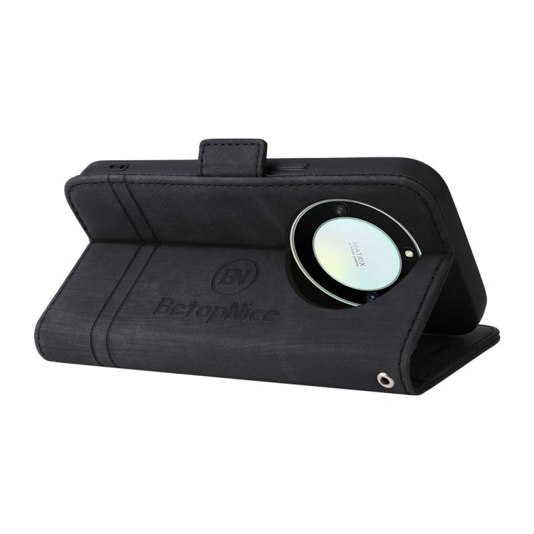 For Honor X9a 5G / X40 5G / Magic5 Lite BETOPNICE Dual-side Buckle Leather Phone Case (Black) by BETOPNICE