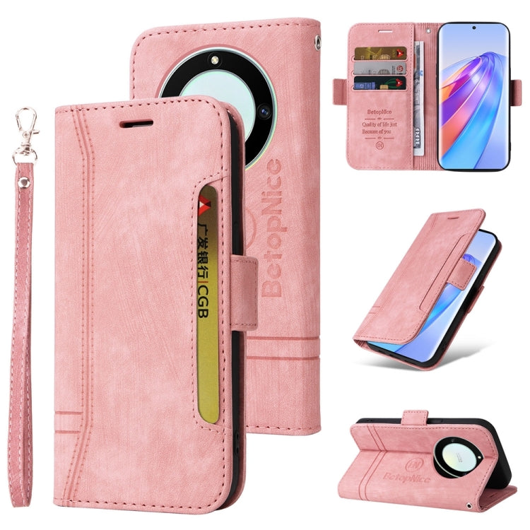 For Honor X9a 5G / X40 5G / Magic5 Lite BETOPNICE Dual-side Buckle Leather Phone Case (Pink) by BETOPNICE