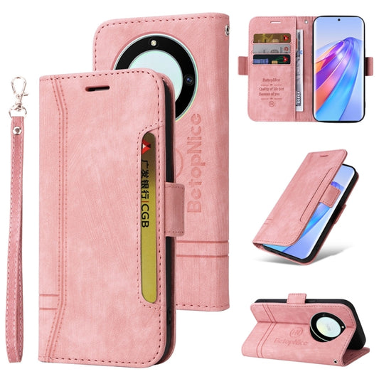For Honor X9a 5G / X40 5G / Magic5 Lite BETOPNICE Dual-side Buckle Leather Phone Case (Pink) by BETOPNICE