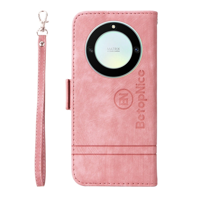 For Honor X9a 5G / X40 5G / Magic5 Lite BETOPNICE Dual-side Buckle Leather Phone Case (Pink) by BETOPNICE