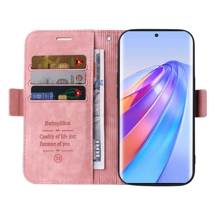For Honor X9a 5G / X40 5G / Magic5 Lite BETOPNICE Dual-side Buckle Leather Phone Case (Pink) by BETOPNICE