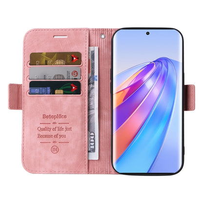 For Honor X9a 5G / X40 5G / Magic5 Lite BETOPNICE Dual-side Buckle Leather Phone Case (Pink) by BETOPNICE