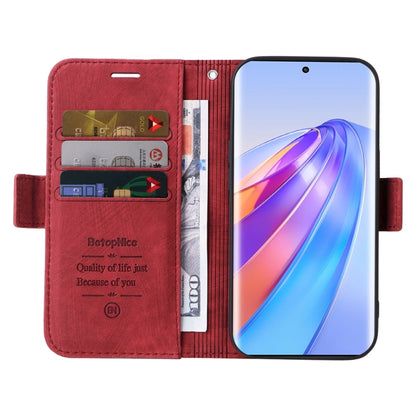For Honor X9a 5G / X40 5G / Magic5 Lite BETOPNICE Dual-side Buckle Leather Phone Case (Red) by BETOPNICE
