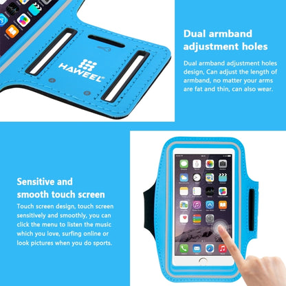 HAWEEL Sport Armband Case with Earphone Hole & Key Pocket, For iPhone XS, iPhone XS Max, iPhone X, iPhone 8 Plus & 7 Plus, iPhone 6 Plus, Galaxy S9+ / S8+ / S6 / S5(Baby Blue) by HAWEEL
