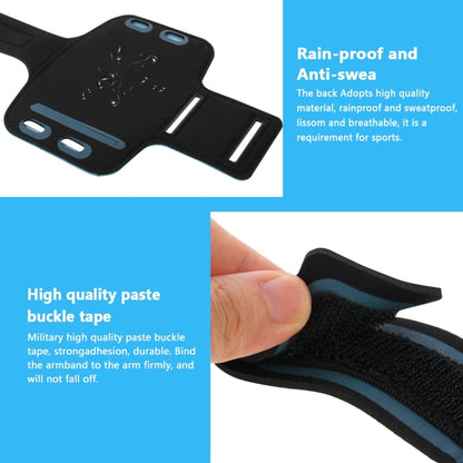 HAWEEL Sport Armband Case with Earphone Hole & Key Pocket, For iPhone XS, iPhone XS Max, iPhone X, iPhone 8 Plus & 7 Plus, iPhone 6 Plus, Galaxy S9+ / S8+ / S6 / S5(Baby Blue) by HAWEEL