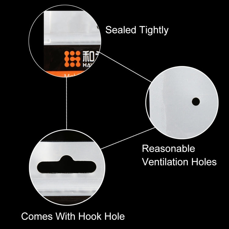 10 PCS HAWEEL 21cm x 11.5cm Hang Hole Clear Front White Pearl Jewelry Zip Lock Packaging Bag by HAWEEL