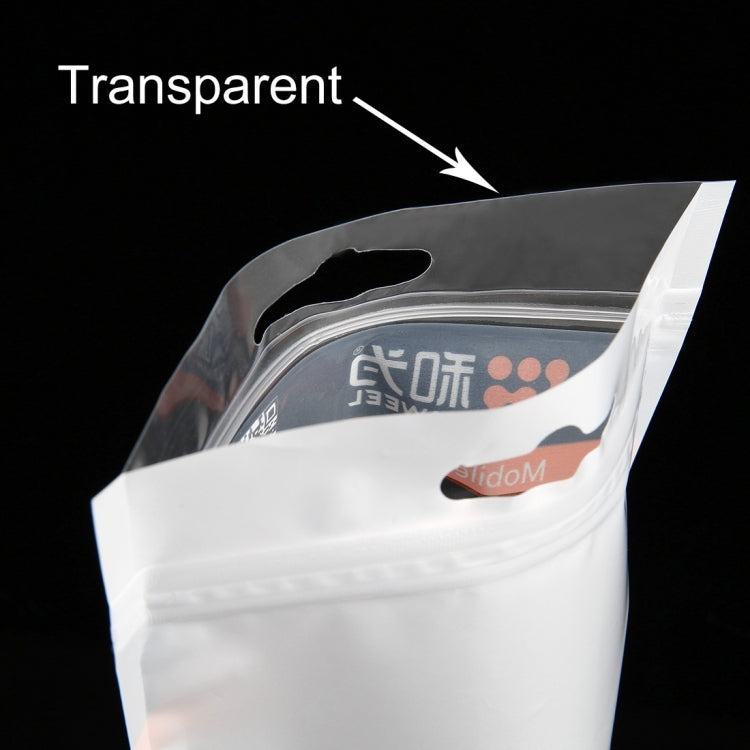 10 PCS HAWEEL 21cm x 11.5cm Hang Hole Clear Front White Pearl Jewelry Zip Lock Packaging Bag by HAWEEL