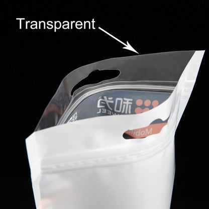 10 PCS HAWEEL 21cm x 11.5cm Hang Hole Clear Front White Pearl Jewelry Zip Lock Packaging Bag by HAWEEL