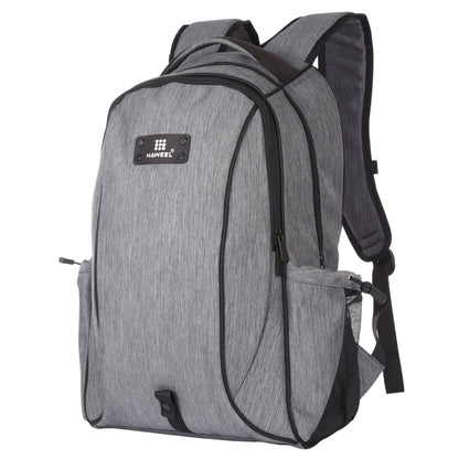 HAWEEL 14W Foldable Removable Solar Power Outdoor Portable Canvas Dual Shoulders Laptop Backpack, USB Output: 5V 2.1A Max(Grey) by HAWEEL