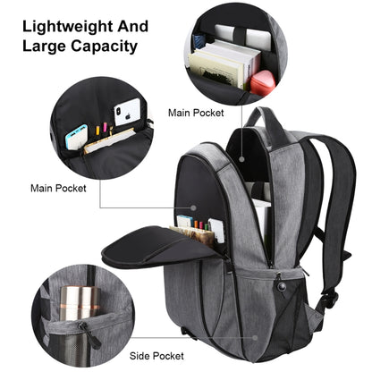 HAWEEL 14W Foldable Removable Solar Power Outdoor Portable Canvas Dual Shoulders Laptop Backpack, USB Output: 5V 2.1A Max(Grey) by HAWEEL