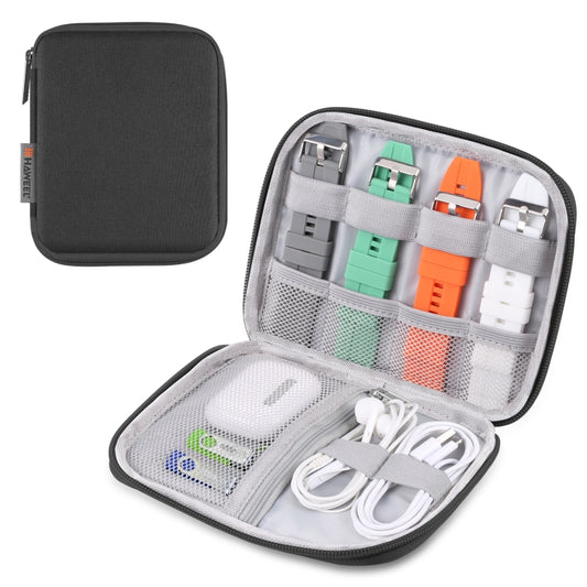 HAWEEL Watch Band Organizer Box Earphones / U Disk / Digital Cable Storage Case(Black) by HAWEEL