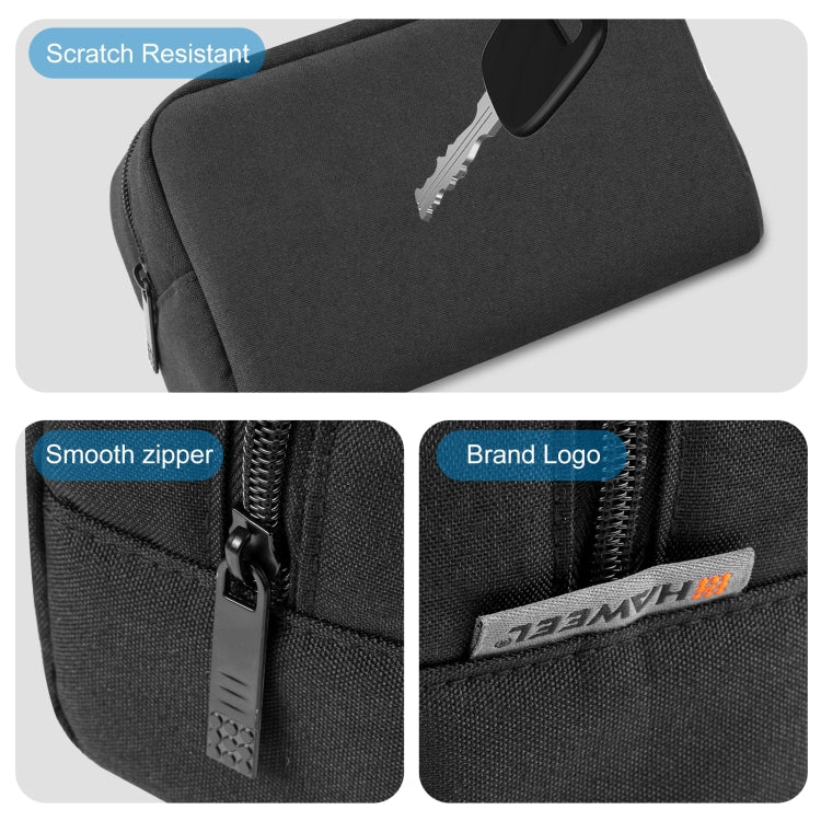 HAWEEL Electronics Organizer Storage Bag for Charger, Power Bank, Cables, Mouse, Earphones, Size: L(Black) by HAWEEL