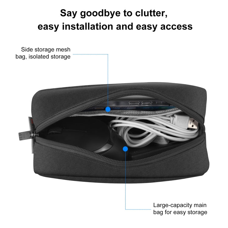HAWEEL Electronics Organizer Storage Bag for Charger, Power Bank, Cables, Mouse, Earphones, Size: L(Black) by HAWEEL