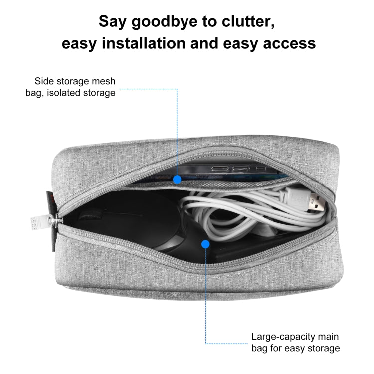 HAWEEL Electronics Organizer Storage Bag for Charger, Power Bank, Cables, Mouse, Earphones, Size: L(Grey) by HAWEEL