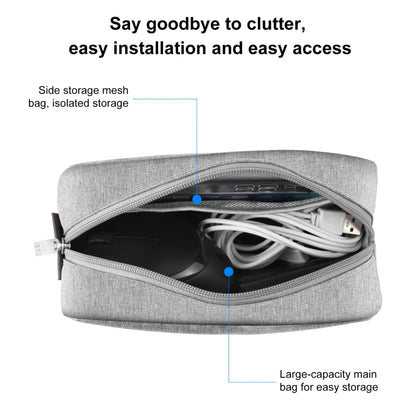 HAWEEL Electronics Organizer Storage Bag for Charger, Power Bank, Cables, Mouse, Earphones, Size: L(Grey) by HAWEEL