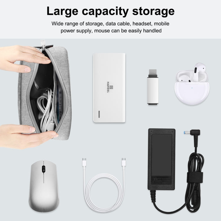 HAWEEL Electronics Organizer Storage Bag for Charger, Power Bank, Cables, Mouse, Earphones, Size: L(Grey) by HAWEEL