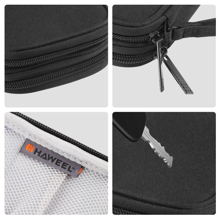 HAWEEL Electronic Organizer Double Layers Storage Bag for Cables, Charger, Power Bank, Phones, Earphones(Black) by HAWEEL