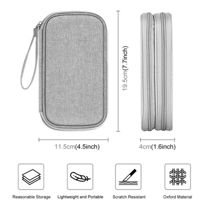 HAWEEL Electronic Organizer Double Layers Storage Bag for Cables, Charger, Power Bank, Phones, Earphones (Grey) by HAWEEL