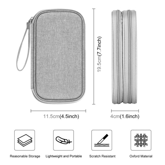 HAWEEL Electronic Organizer Double Layers Storage Bag for Cables, Charger, Power Bank, Phones, Earphones (Grey) by HAWEEL