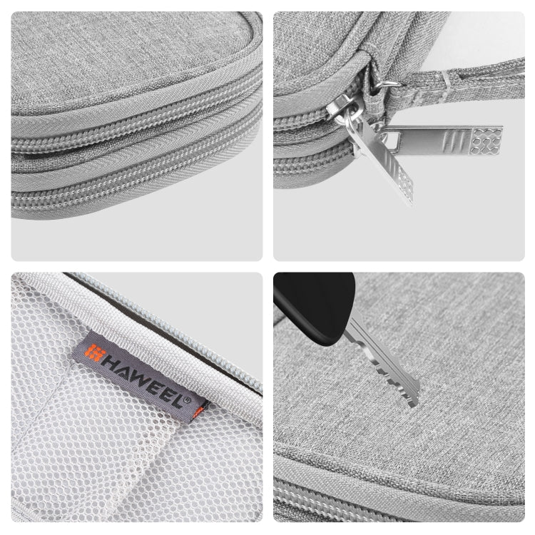 HAWEEL Electronic Organizer Double Layers Storage Bag for Cables, Charger, Power Bank, Phones, Earphones (Grey) by HAWEEL