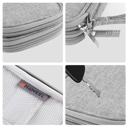 HAWEEL Electronic Organizer Double Layers Storage Bag for Cables, Charger, Power Bank, Phones, Earphones (Grey) by HAWEEL