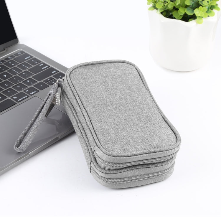 HAWEEL Electronic Organizer Double Layers Storage Bag for Cables, Charger, Power Bank, Phones, Earphones (Grey) by HAWEEL