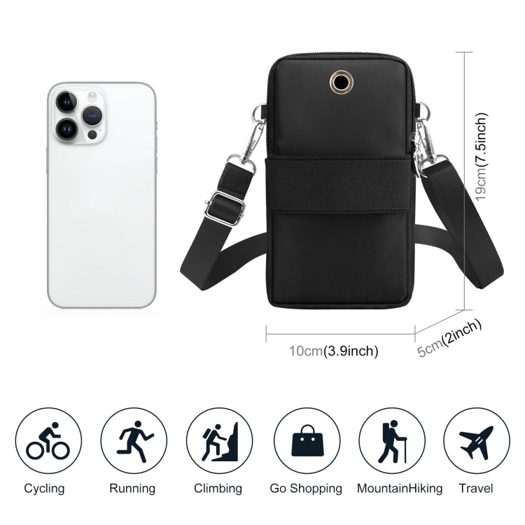 HAWEEL Mini Crossbody Vertical Zipper Pouch Phone Case Bag(Black) by HAWEEL