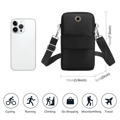 HAWEEL Mini Crossbody Vertical Zipper Pouch Phone Case Bag(Black) by HAWEEL