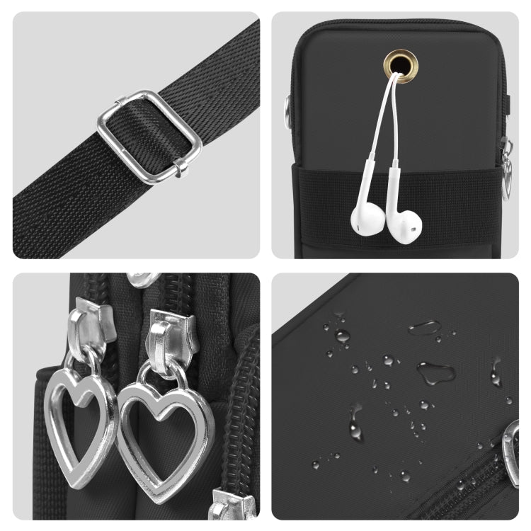 HAWEEL Mini Crossbody Vertical Zipper Pouch Phone Case Bag(Black) by HAWEEL