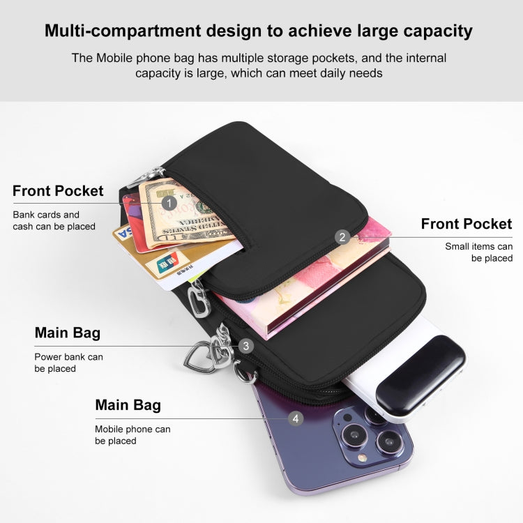 HAWEEL Mini Crossbody Vertical Zipper Pouch Phone Case Bag(Black) by HAWEEL