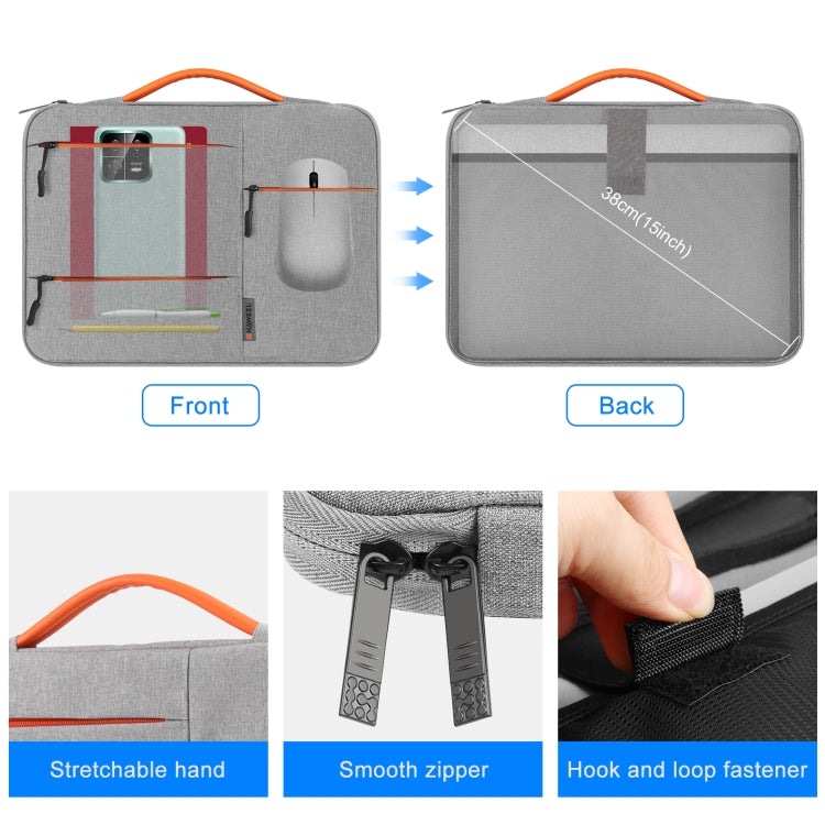 HAWEEL 13.0 inch Sleeve Case Zipper Briefcase Laptop Handbag For Macbook, Samsung, Lenovo Thinkpad, Sony, DELL Alienware, CHUWI, ASUS, HP, 13 inch -13.5 inch Laptops(Grey) by HAWEEL