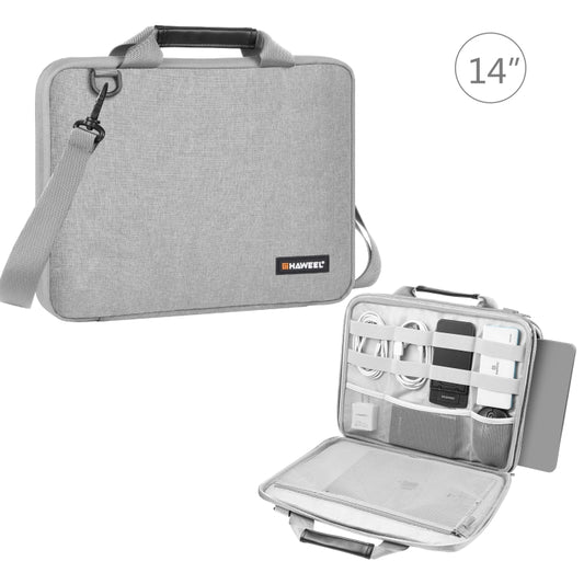 HAWEEL 13.0 inch-14.0 inch Briefcase Crossbody Laptop Bag For Macbook, Lenovo Thinkpad, ASUS, HP(Grey) by HAWEEL