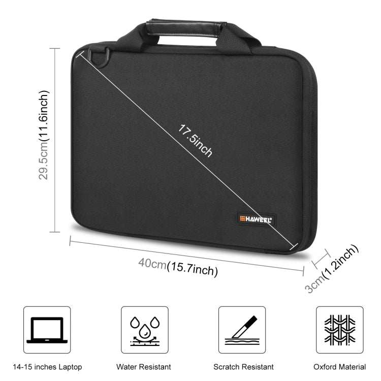 HAWEEL 15.0 inch -16.0 inch Briefcase Crossbody Laptop Bag For Macbook, Lenovo Thinkpad, ASUS, HP(Black) by HAWEEL