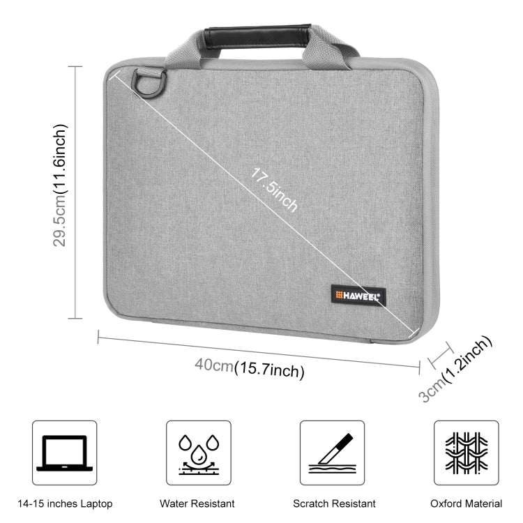 HAWEEL 15.0 inch -16.0 inch Briefcase Crossbody Laptop Bag For Macbook, Lenovo Thinkpad, ASUS, HP(Grey) by HAWEEL