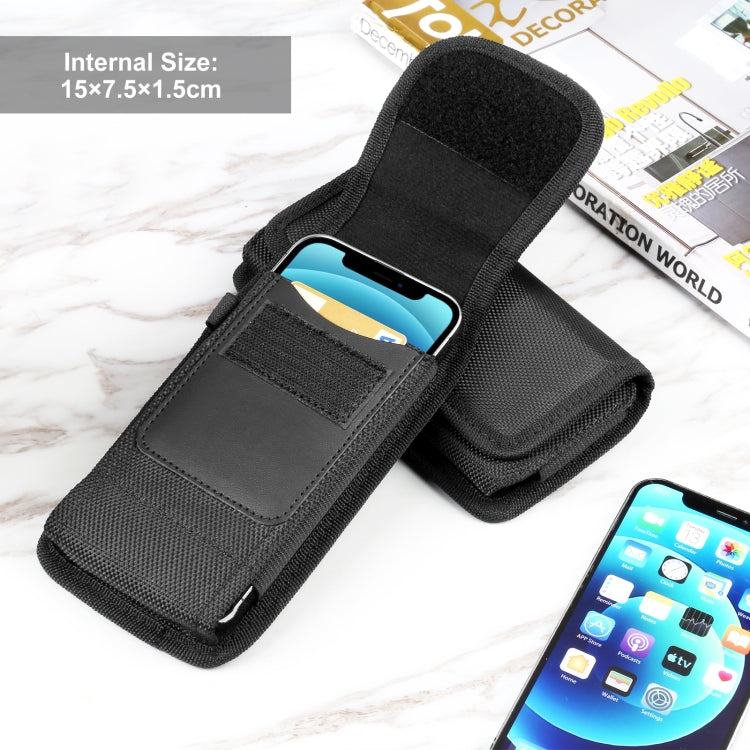 HAWEEL 4.7-6.1 inch Nylon Cloth Phone Belt Clip Carrying Pouch with Card Slot (Black) by HAWEEL