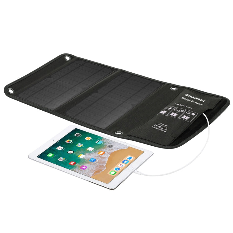 HAWEEL 14W Foldable Solar Panel Charger with 5V / 2.4A Max Dual USB Ports by HAWEEL