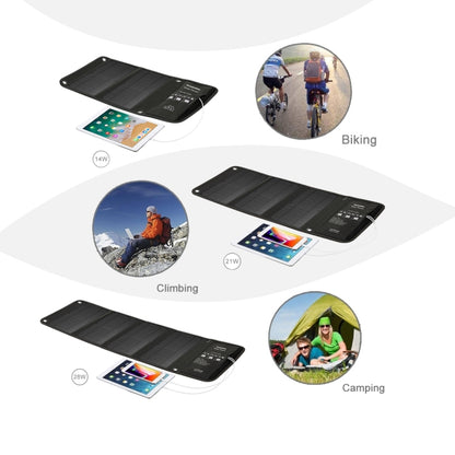 HAWEEL 14W Foldable Solar Panel Charger with 5V / 2.4A Max Dual USB Ports by HAWEEL