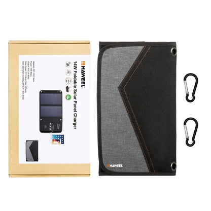 HAWEEL 14W Foldable Solar Panel Charger with 5V / 2.4A Max Dual USB Ports by HAWEEL