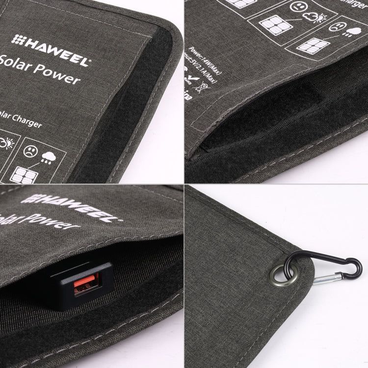 HAWEEL 14W Foldable Solar Panel Charger with 5V / 2.4A Max Dual USB Ports by HAWEEL