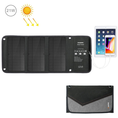 HAWEEL 21W Foldable Solar Panel Charger with 5V 3A Max Dual USB Ports by HAWEEL