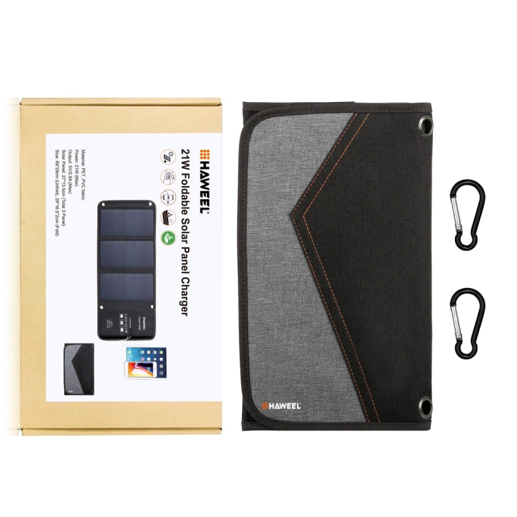 HAWEEL 21W Foldable Solar Panel Charger with 5V 3A Max Dual USB Ports by HAWEEL