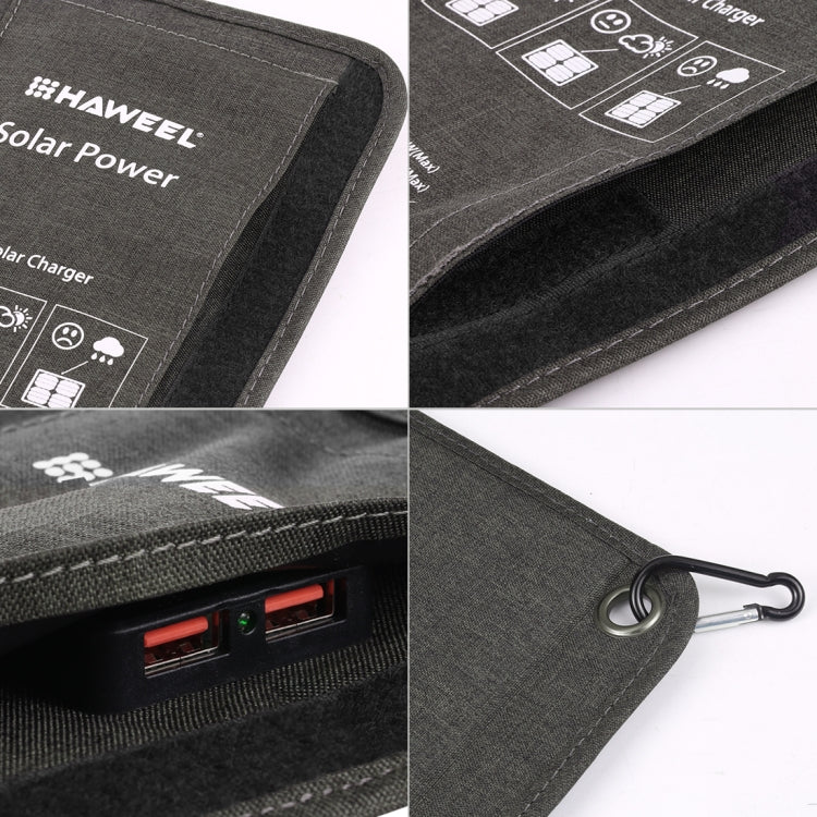 HAWEEL 21W Foldable Solar Panel Charger with 5V 3A Max Dual USB Ports by HAWEEL