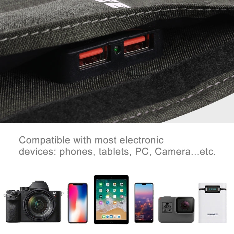 HAWEEL 21W Foldable Solar Panel Charger with 5V 3A Max Dual USB Ports by HAWEEL