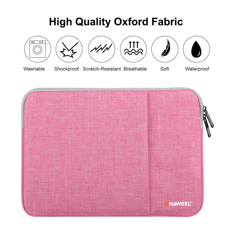 HAWEEL 15.0 inch Sleeve Case Zipper Briefcase Laptop Carrying Bag, For Macbook, Samsung, Lenovo, Sony, DELL Alienware, CHUWI, ASUS, HP, 15 inch and Below Laptops(Pink) by HAWEEL