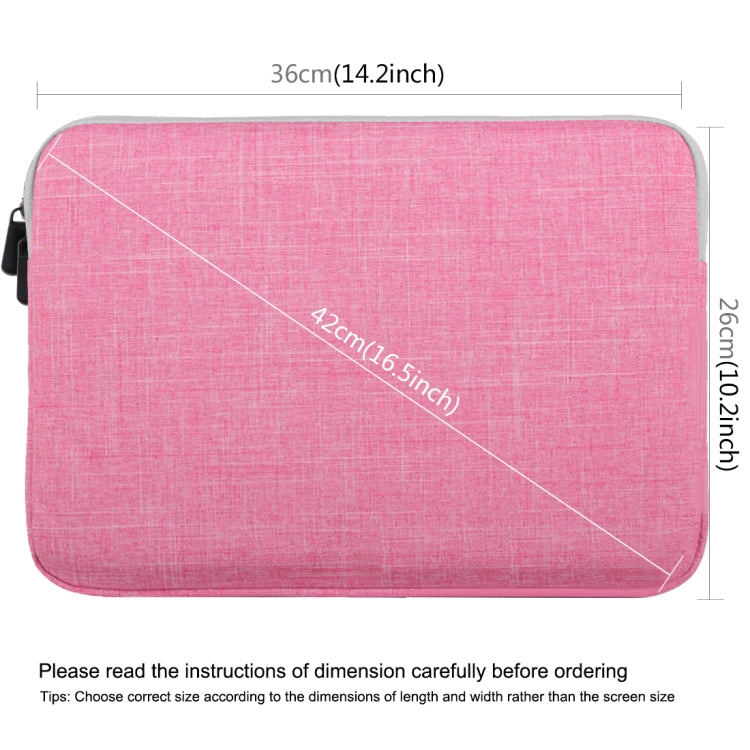 HAWEEL 15.0 inch Sleeve Case Zipper Briefcase Laptop Carrying Bag, For Macbook, Samsung, Lenovo, Sony, DELL Alienware, CHUWI, ASUS, HP, 15 inch and Below Laptops(Pink) by HAWEEL