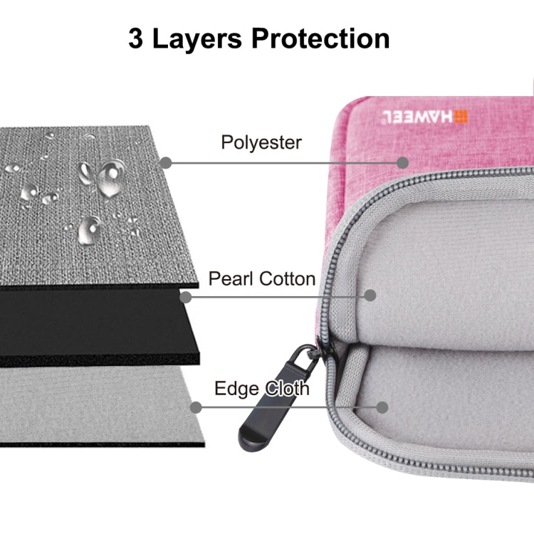 HAWEEL 15.0 inch Sleeve Case Zipper Briefcase Laptop Carrying Bag, For Macbook, Samsung, Lenovo, Sony, DELL Alienware, CHUWI, ASUS, HP, 15 inch and Below Laptops(Pink) by HAWEEL