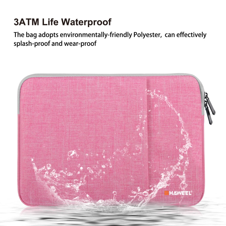 HAWEEL 15.0 inch Sleeve Case Zipper Briefcase Laptop Carrying Bag, For Macbook, Samsung, Lenovo, Sony, DELL Alienware, CHUWI, ASUS, HP, 15 inch and Below Laptops(Pink) by HAWEEL