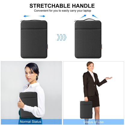 HAWEEL Laptop Sleeve Case Zipper Briefcase Bag with Handle for 12.5-13.5 inch Laptop (Black) by HAWEEL